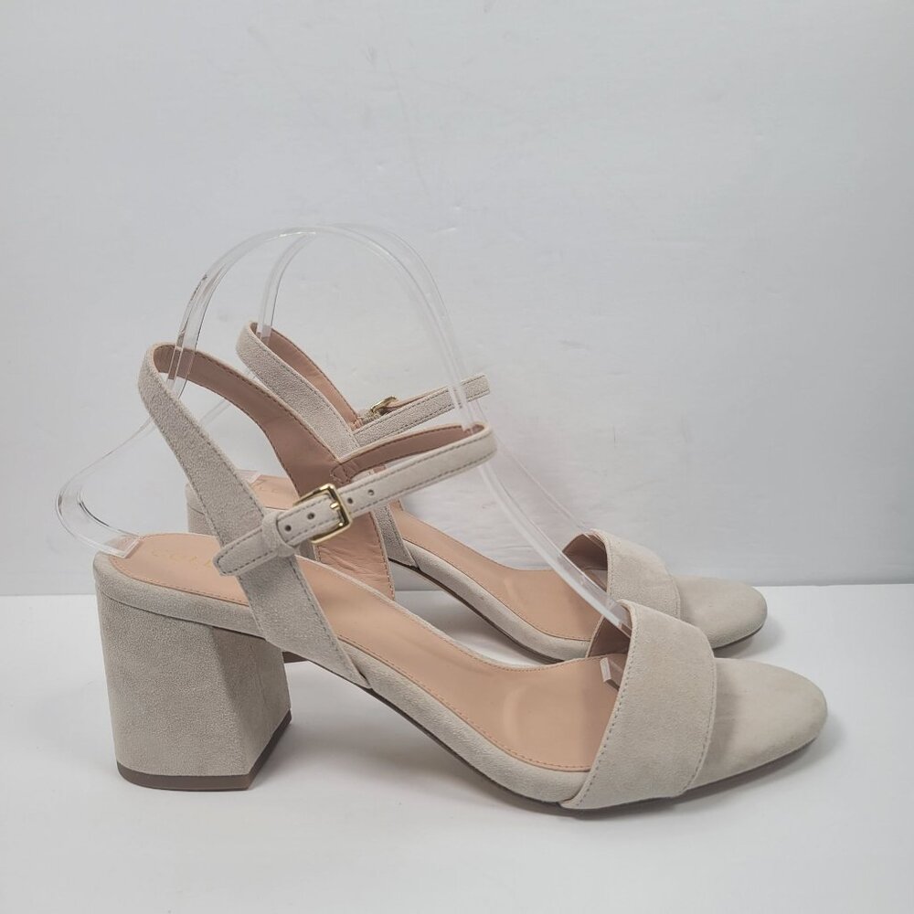 Cole Haan Women's Beige Block Heel Sandals W26087 US Size 9B Like New